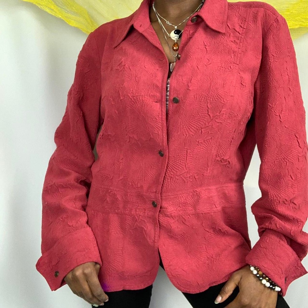 Red Button Up - Picture 2 of 4